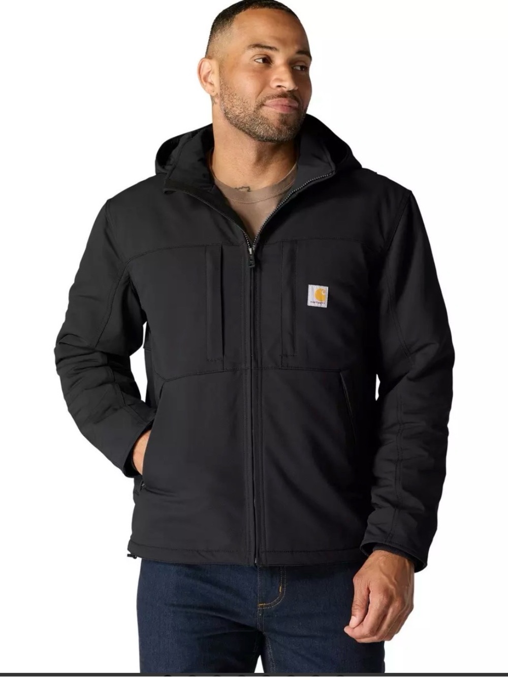 Carhartt Black Camden Hooded Insulated Work Puffer Jacket Large